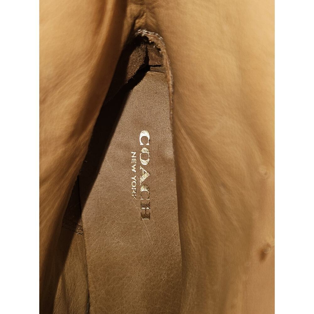 Coach Amy Moto Leather Biker Boots Tan Size 8 $248 - Picture 12 of 12